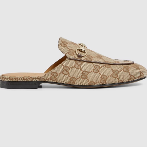 Gucci Beige Monogram Mules - Picture 1 of 11